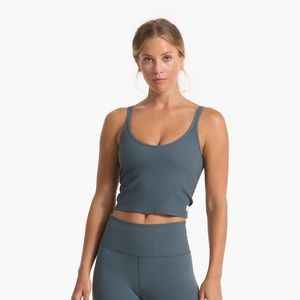 Vuori rib crop tank size XL in stone blue
